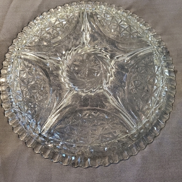 **VINTAGE** Anchor Hocking Wexford Pattern 5 Section Divided with Scallop Edge - Picture 3 of 3